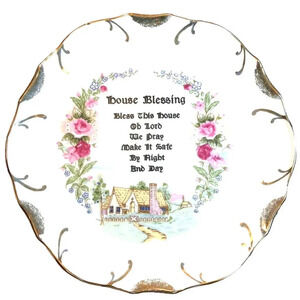Decorative Floral Print  Plate House Blessing